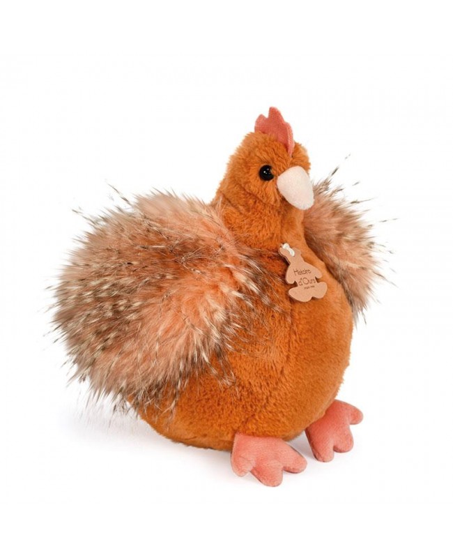 Peluche poule "Poulette" - Orange roux - 20 cm Histoire d'ours