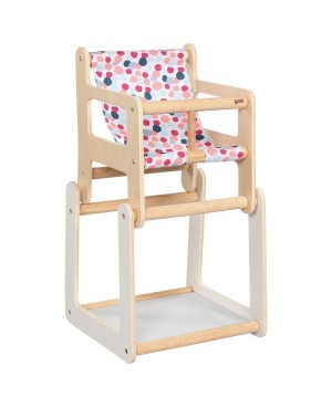Chaise haute pour poupée avec table 2 en 1