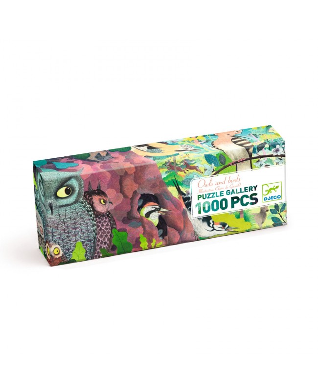 Puzzle-Gallery-Owls-and-birds-1000-pièces-Djeco