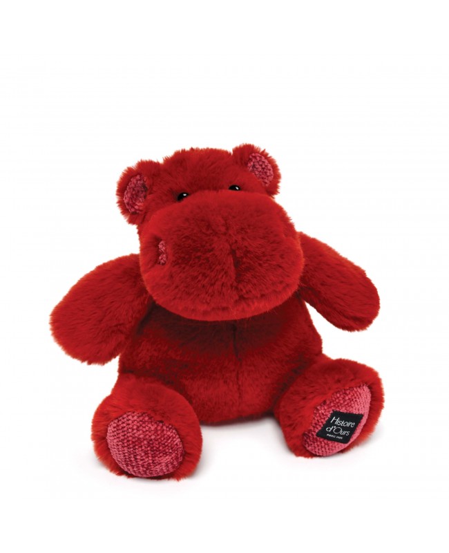 Peluche-Hippopotame-HIP'KISS-Rouge-25-cm-Histoire-d'Ours