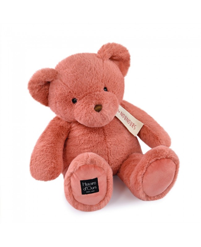 Ours en peluche rose praline - LE NOUNOURS - 40 cm