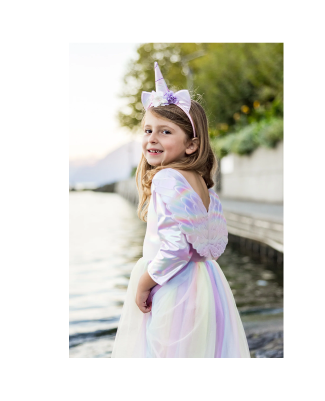 Robe de Licorne avec coiffe,taille US 5-6