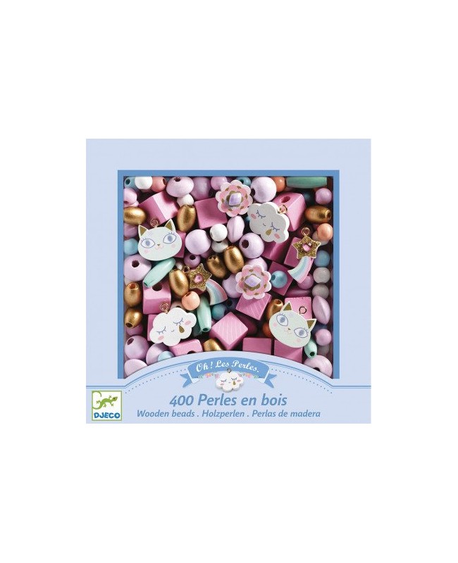 Coffret perles Bois Arc en ciel - Perles et bijoux enfant