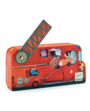 Le camion-de-pompier-puzzle-16-pièces-Djeco