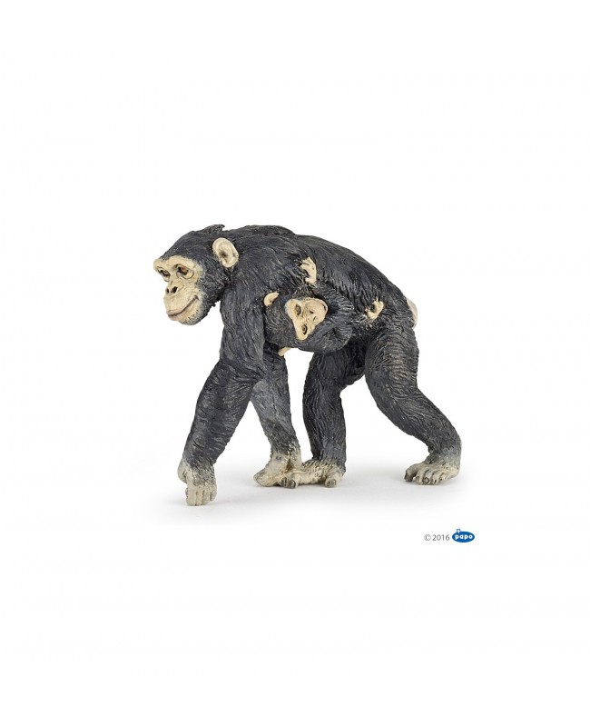 Chimpanzé et son bébé Papo
