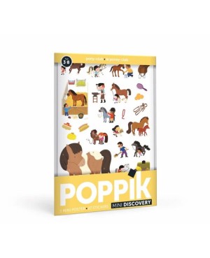 Mini Poster Poney club (3-8 ans) 27 stickers Poppik