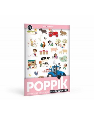 Mini Poster Ferme ( 3-8 ans) 27 stickers Poppik